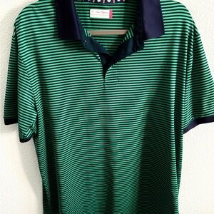 Hogan Green and Black Striped Polo Shirt